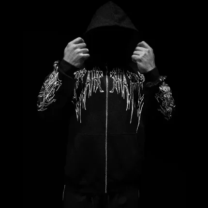 Breathedivinity Abyssal Wraith Oversized Zip up Hoodie [VOID BLACK] (6)